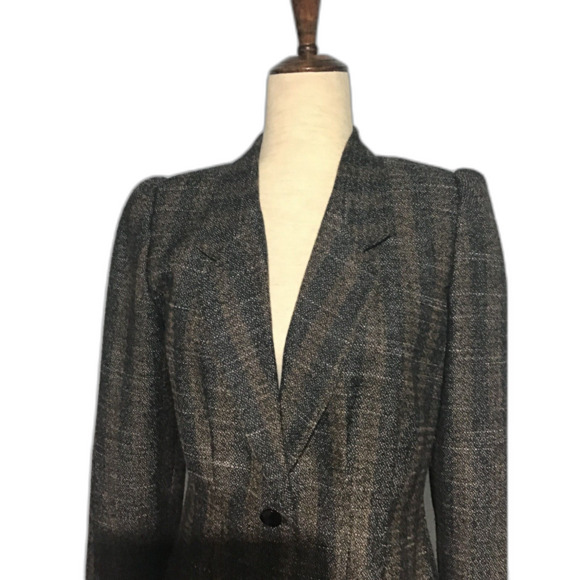 Otello Pelle Cropped Jacket Gray White Brown - Picture 2 of 9